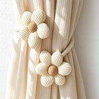 Flower Curtain Tieback with Flexible Wrapped Stem