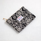 CouldNook Embroidered Zip Makeup Pouch - Cotton Lining And Nature Motifs