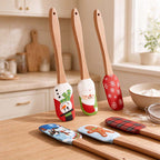 CouldNook Christmas Silicone Spatula - Printed Head and Beech Handle
