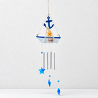 CouldNook Coastal Sailboat Wind Chime - Nautical Symbols And Suspended Charms