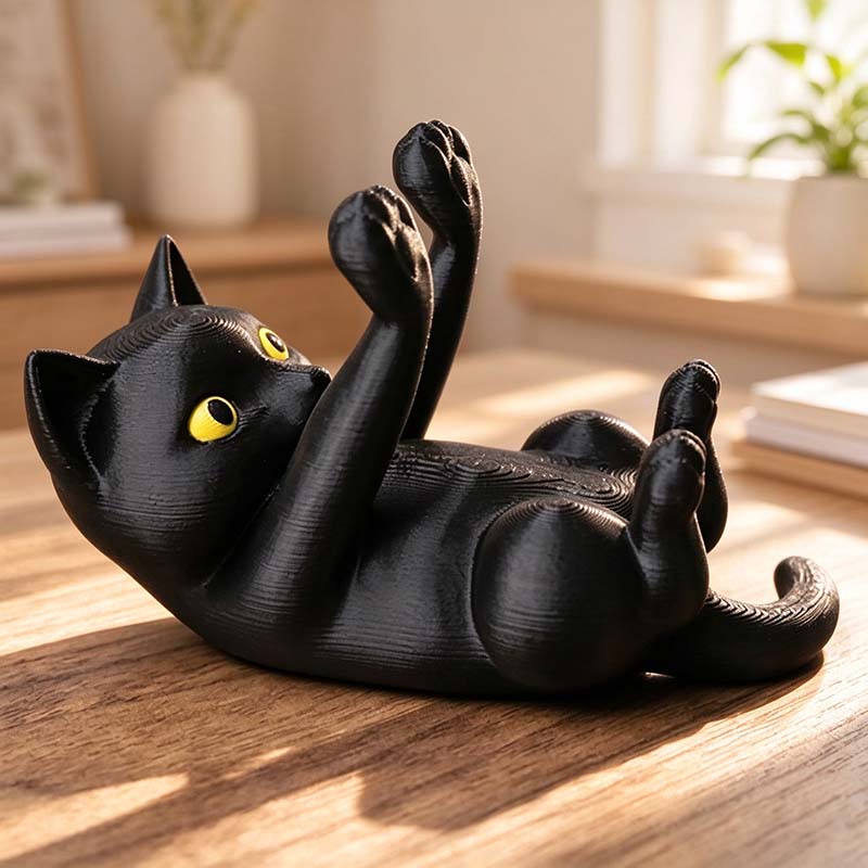 CouldNook Cat Phone Stand - Reclining Raised Paws