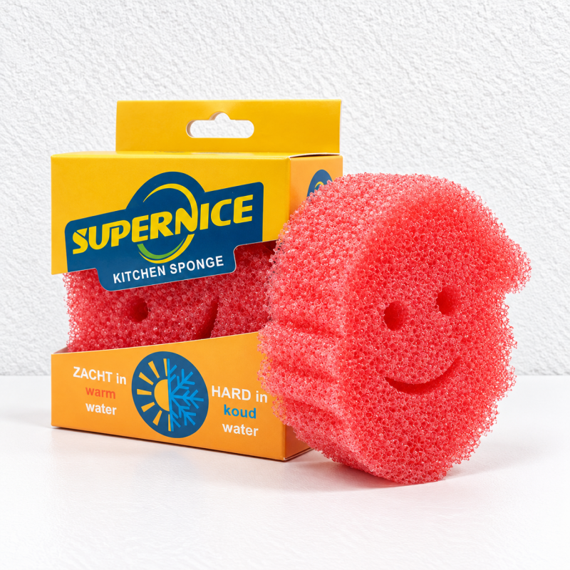 Christmas Temperature-Sensitive Dishwashing Sponges with Smiling Faces