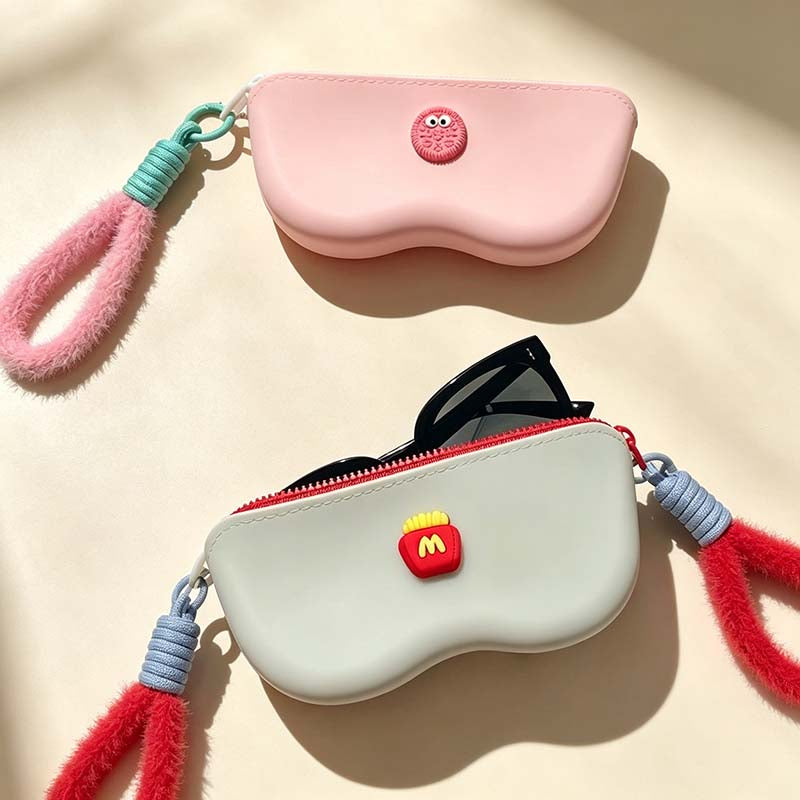 CouldNook Silicone Eyeglass Case - Zip Opening and Textured Wrist Loop
