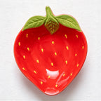 CouldNook Strawberry Dish - Raised Green Leaf Detail