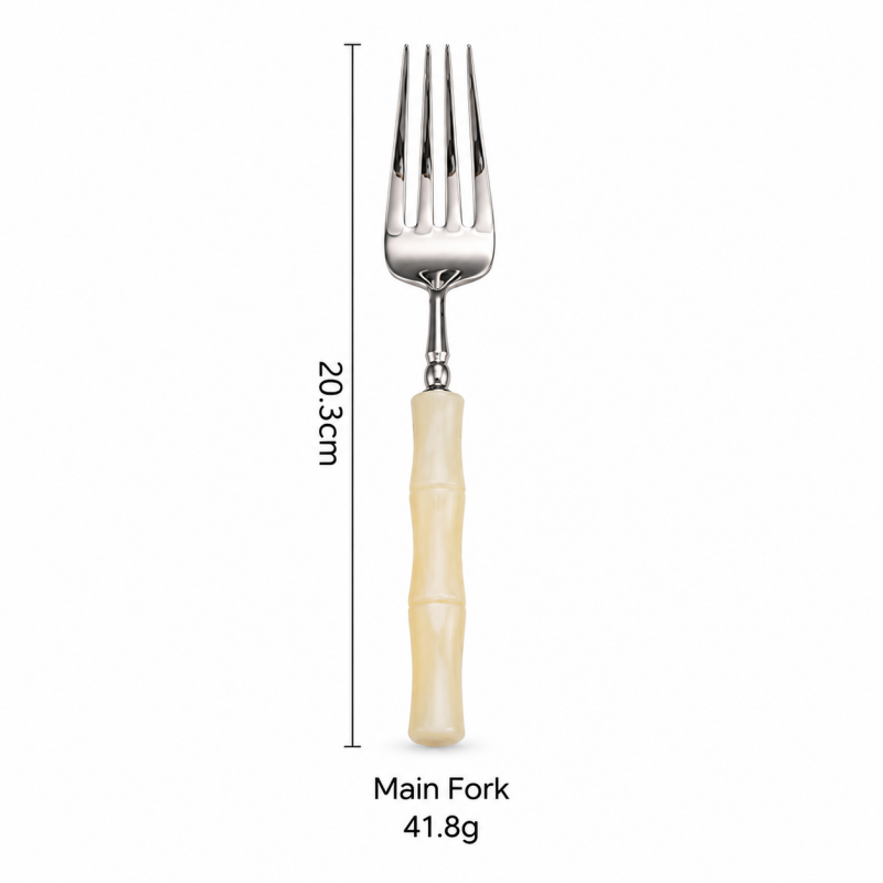 Bamboo Style Flatware - Segmented Acrylic Handles and Steel