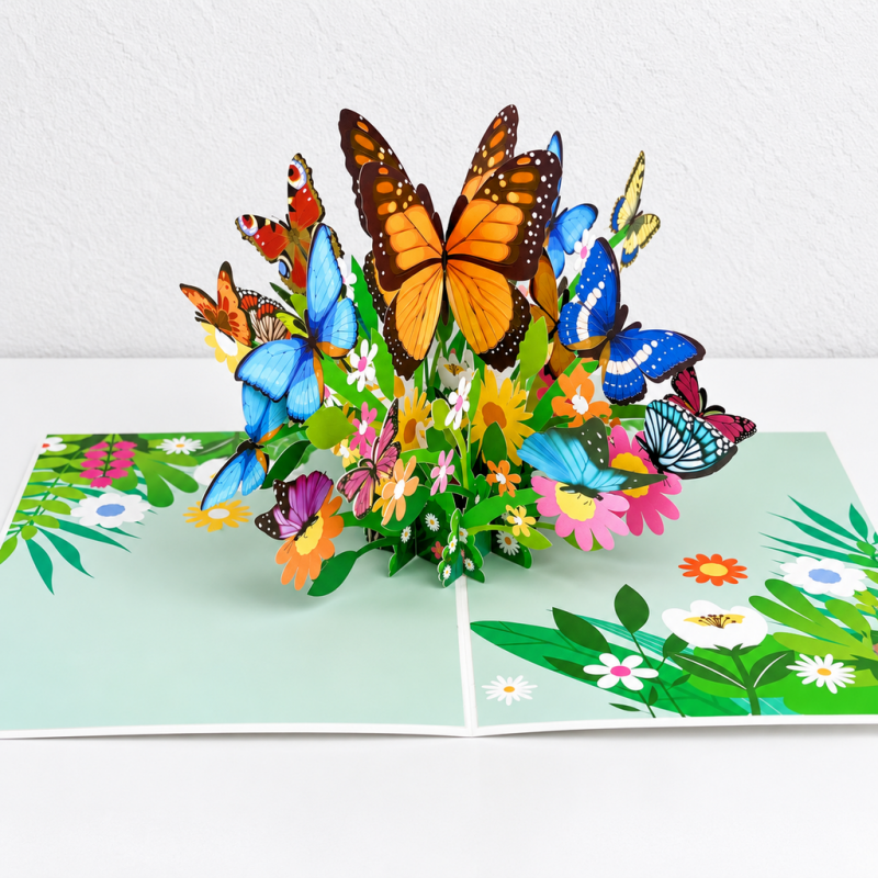 CouldNook Botanical Pop-Up Card - Layered Flowers and Decorative Nature Scenes