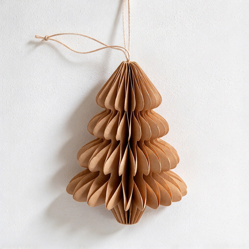 CouldNook Honeycomb Paper Tree Ornament - Layered Folds and Hanging Cord