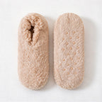 CouldNook Plush Low-Cut House Socks - Fuzzy Exterior And Dotted Soles