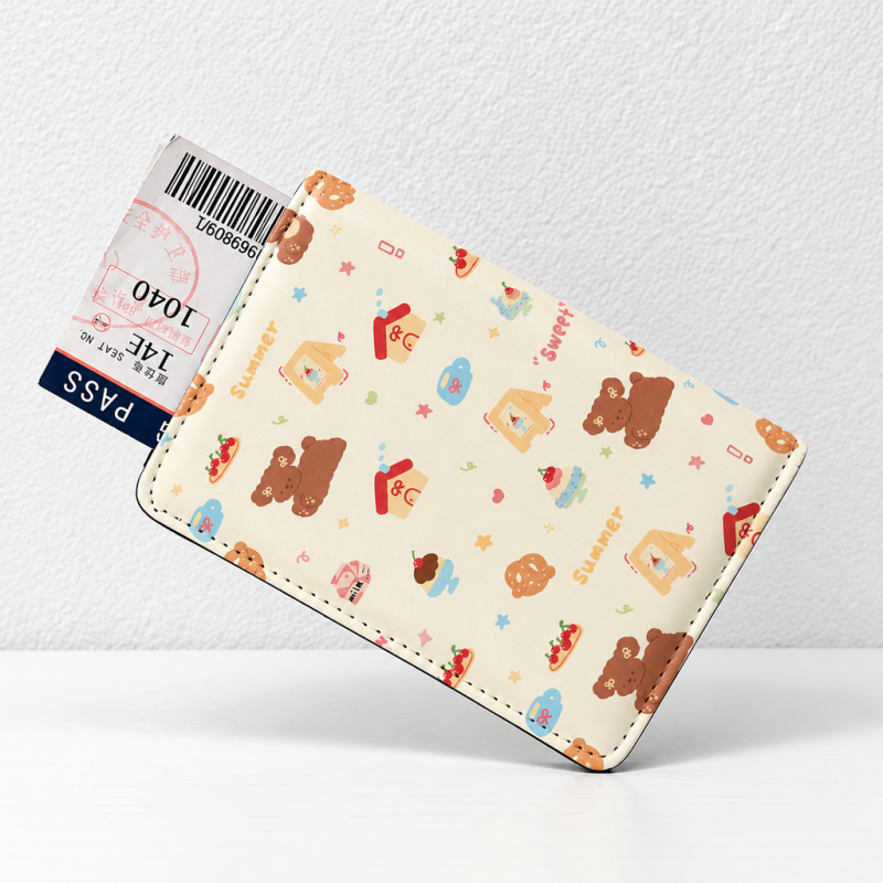 CouldNook Printed Passport Cover - Playful Motifs and Stitched Folding Edges