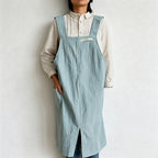 CouldNook Cotton Pinafore Apron - Wide Straps and Side Pockets