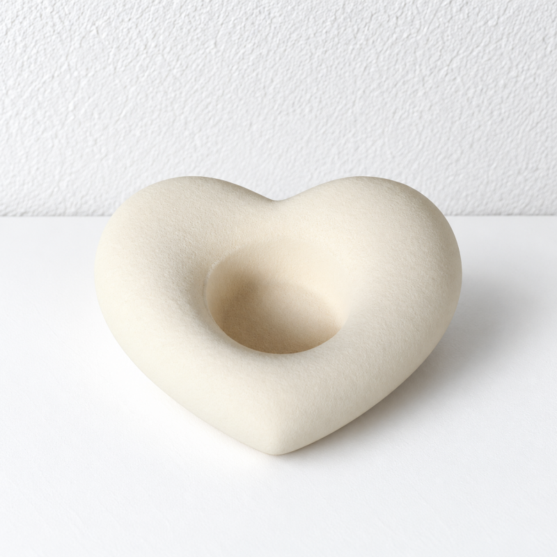 CouldNook Heart Tealight Candle Holder - Rounded Ceramic