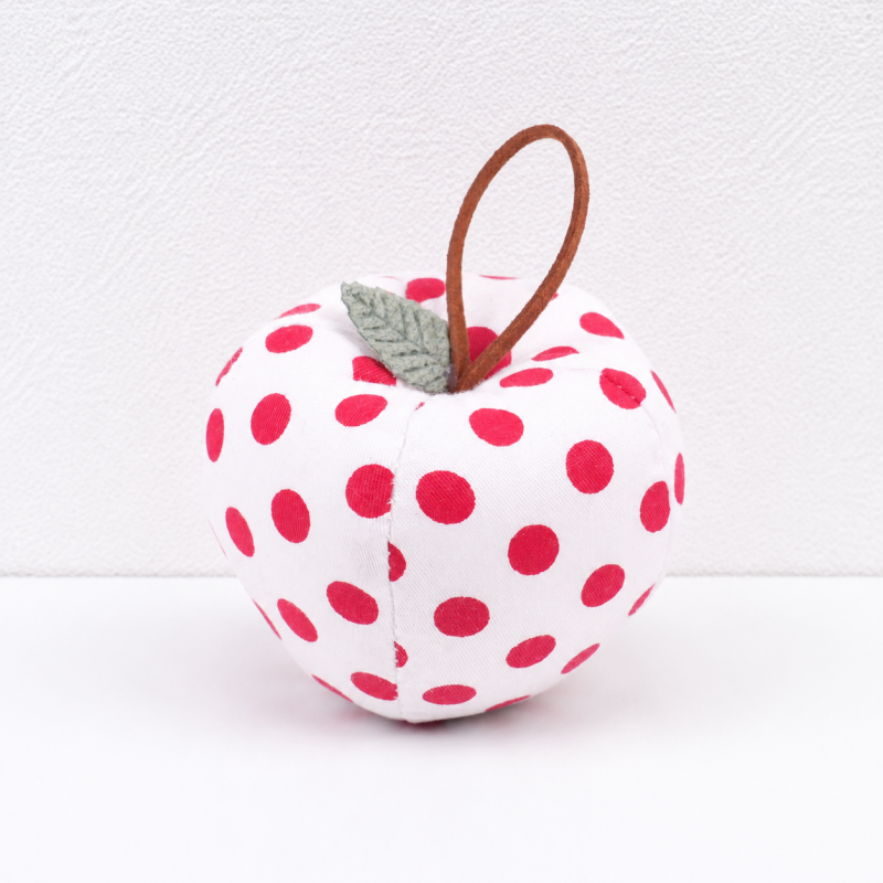 CouldNook Plaid Fabric Apple Ornament - Padded Loop Design
