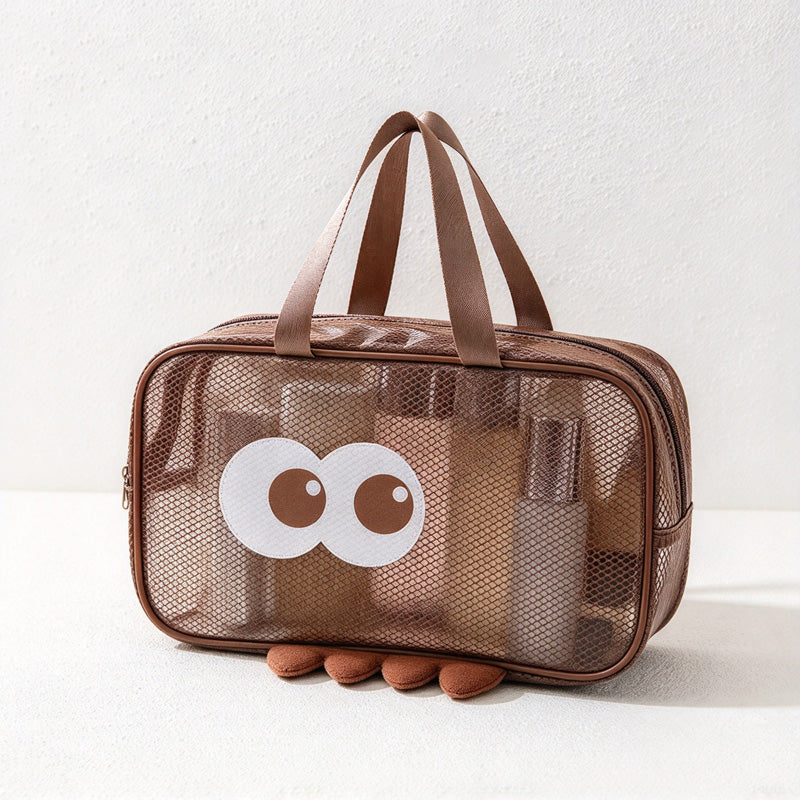 CouldNook Big Eye Toiletry Bag - See-Through Panels And Character Details