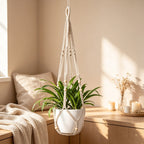 CouldNook Knotted Plant Hanger - Beaded Hanging Pot Holder (0731谭琪-MK2BLCR6H13HOB159)-OK