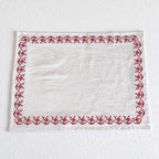 Embroidered Table Cloth with Red or Blue Border