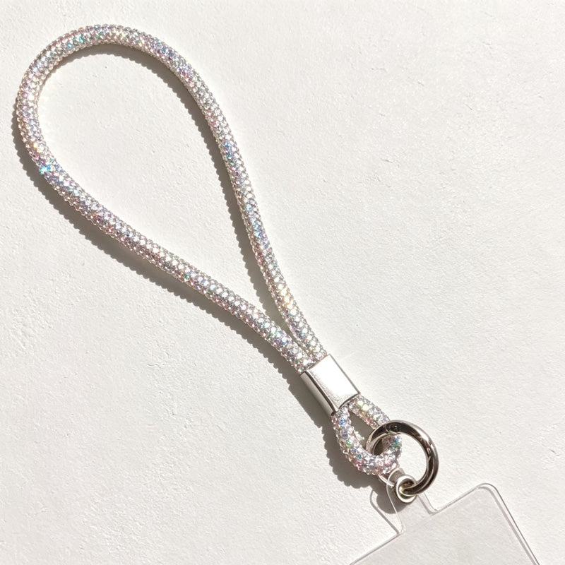 CouldNook Rhinestones Set Wrist Phone Strap with Wide Stone-Set Line
