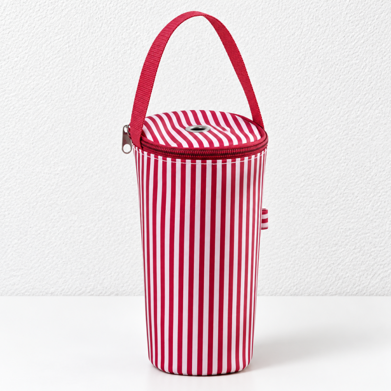 CouldNook Striped Insulated Cup Carrier - Zippered Lid