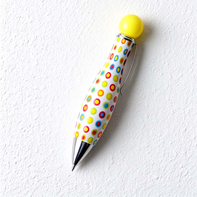 CouldNook Bowling Pin Ballpoint Pen - Patterned Barrel And Round Top