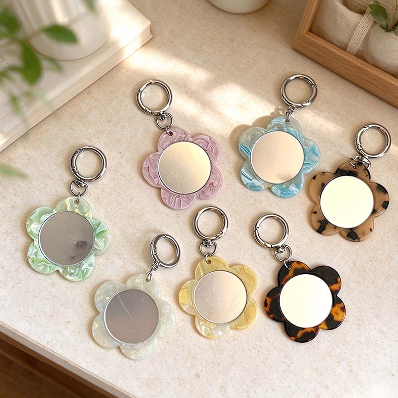 CouldNook Flower Mirror Bag Charm - Rounded Petal Frame