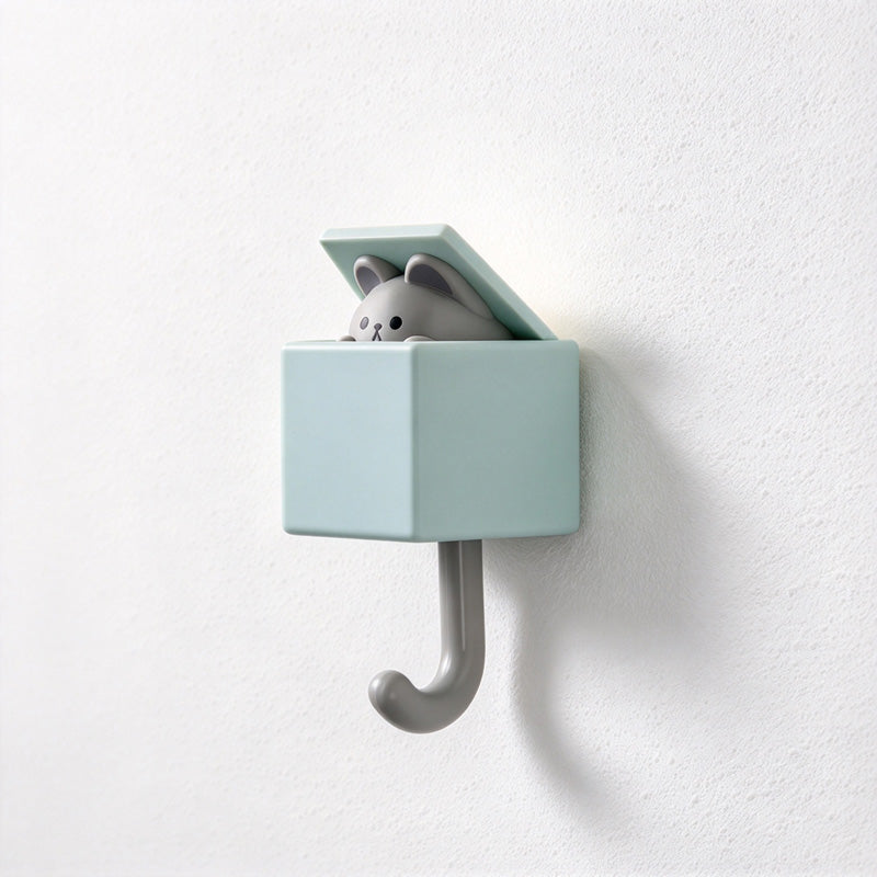 CouldNook Animal Wall Hook - Peeking Character and Curved Hanging Arm