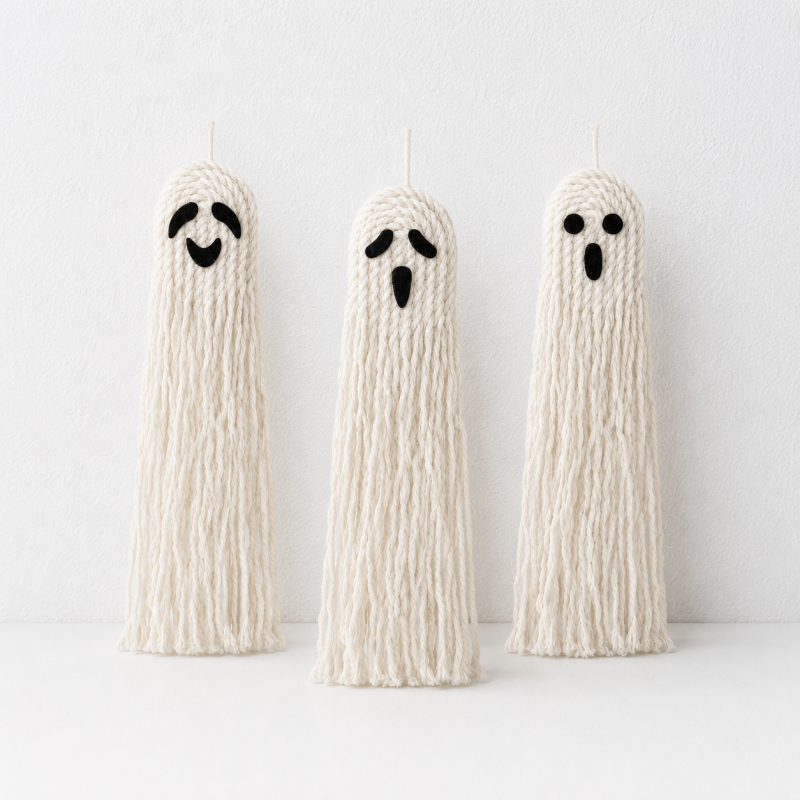 CouldNook Halloween Cotton Rope Wall Hanging - Fringed Character Designs