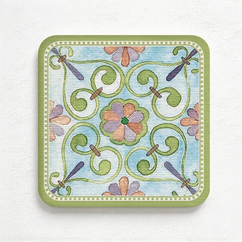 CouldNook Patterned Coaster - Rounded Square and Colorful Illustrated Surface Choices