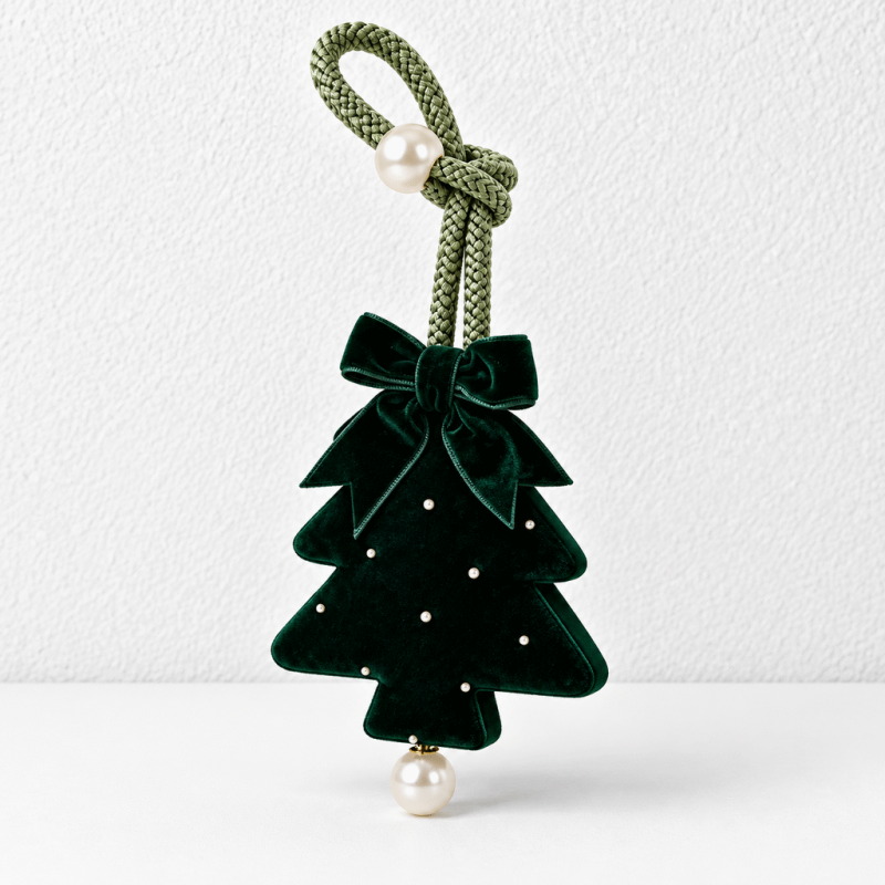 CouldNook Christmas Tree Curtain Tieback - Bow Pendant