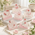 CouldNook Pink Rose Pop Up Card - Romantic Shaped Artwork