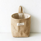 Hanging Storage Bag - Woven Pocket and Patterned Lining