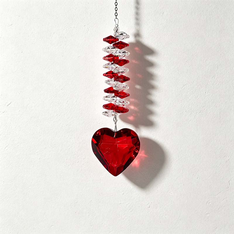 CouldNook Heart Suncatcher - Pendant Colors And Spiral Bead Arrangement