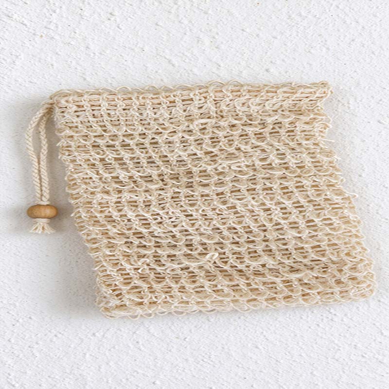 CouldNook Drawstring Soap Bag - Open Mesh and Hanging Cord Detail