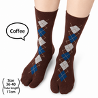 CouldNook Argyle Split-Toe Socks - Diamond Pattern