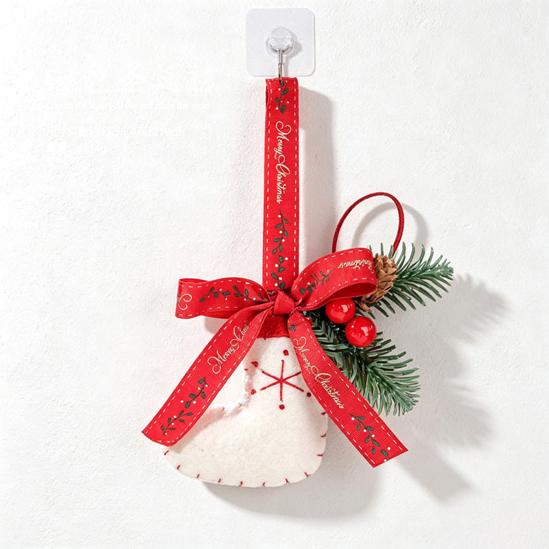 CouldNook Christmas Hanging Ornament - Layered Bow and Bell Detail