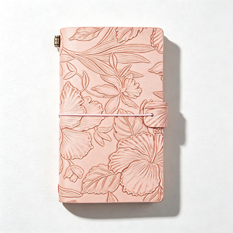 CouldNook 3-in-1 Embossed Floral A6 Notebook‑Vintage Refillable Journal