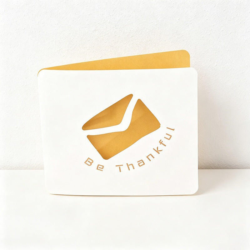 Hollow Out Mini Greeting Cards, 8 Assorted Designs Foldable Thank You Cards for Birthday Wedding Holiday