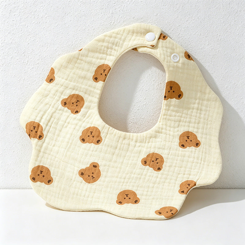 CouldNook Premium Muslin Cotton Baby Bib - Reversible 6-Layer Petal Drool Apron（Set of 10）