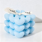 CouldNook 3D Heart Bubble Cube Scented Candle - Romantic Pastel Decor