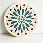 CouldNook Round Woven Cotton Placemat - Bohemian Mandala Dining Mat