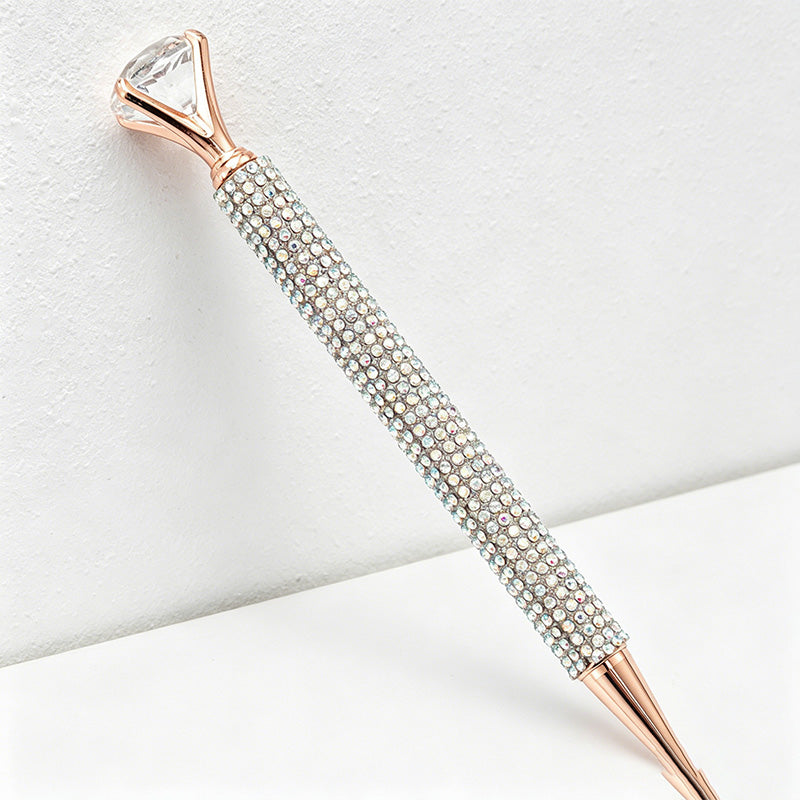 CouldNook Pen-Luxury Large Diamond Top Rhinestone Paved Twist Metal Ballpoint Pen Bling Gift Pen for Office School Wedding(5PCS)