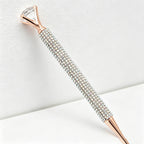 CouldNook Pen-Luxury Large Diamond Top Rhinestone Paved Twist Metal Ballpoint Pen Bling Gift Pen for Office School Wedding(5PCS)