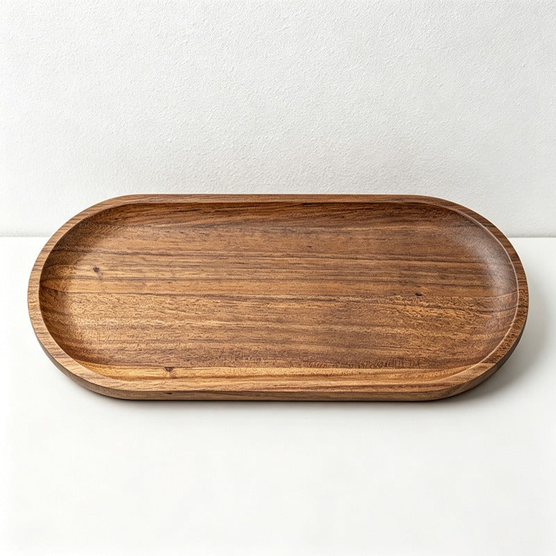 Acacia Wood Oval Serving Plates - 3 Sizes for Food, Tea & Tabletop Use