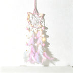 CouldNook Dreamcatcher-Handmade Star Moon Cat Shaped Feather Pom Pom Dream Catcher Wind Chime