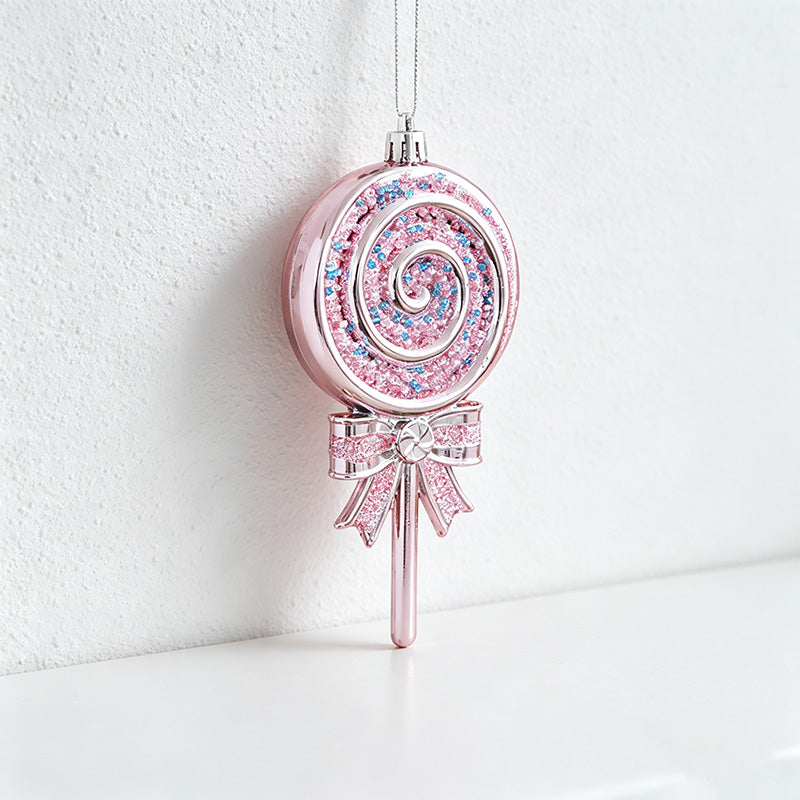 Pink Glitter Christmas House Wall Decor - 3D Hanging Christmas Decoration