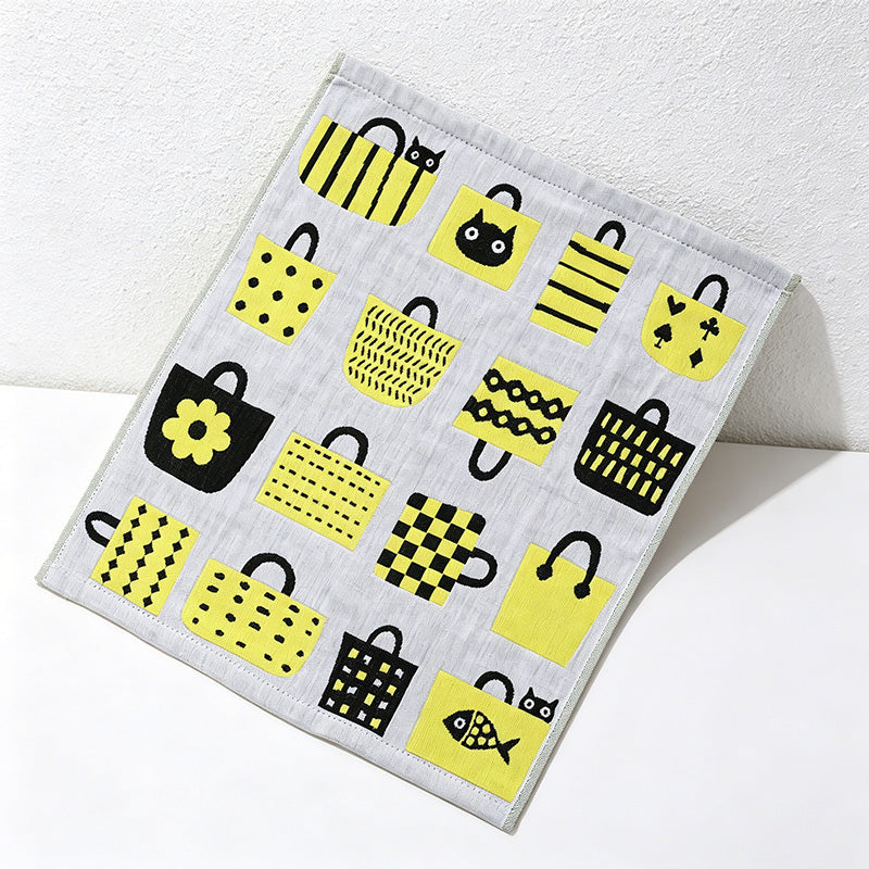 CouldNook Pure Cotton Gauze Cartoon Square Towel - Cute Absorbent Handkerchief