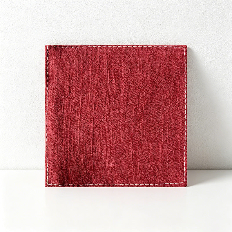 CouldNook Solid Cotton Linen Coaster - Minimalist Japandi Drink Mat