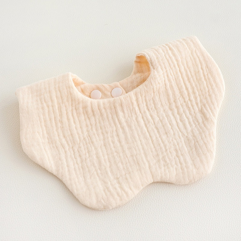 CouldNook Premium Muslin Cotton Baby Bib - Solid Morandi Petal Drool Apron(set of 10)
