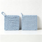 CouldNook Chunky Knit Cotton Trivet - Hand-Woven Square Heat Pad