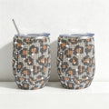 CouldNook 12oz Bling Rhinestone Stemless Wine Tumbler - Clear Lid & Straw (Leopard & Ombre Series)