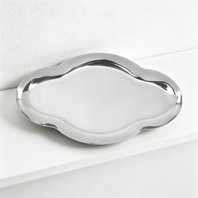 Cloud Shape Stainless Steel Plates - Irregular Cosmetic Tray Jewelry Dish