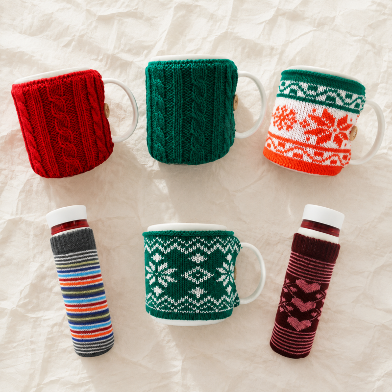 CouldNook Knit Cup Sleeve - Assorted Patterns and Cable Textures